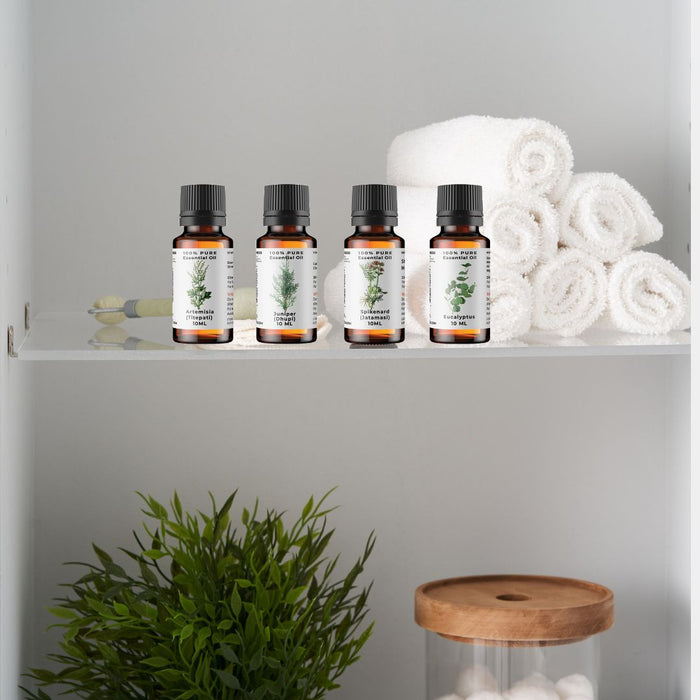 Pure Essential Oils Bundle: Spikenard, Artemisia, Eucalyptus & Juniper – Nature’s Healing in Every Drop