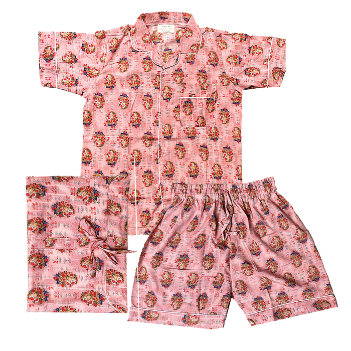 Silk Cotton Pajama Set – Luxurious Handmade Sleepwear for Effortless Elegance