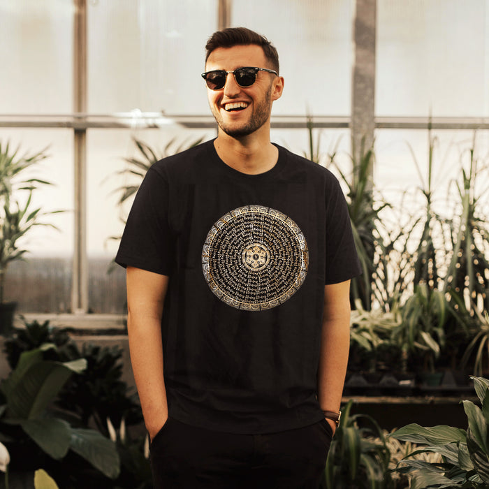 100% Cotton T-shirt : Harmonic Face & Pattern Design Graphic T-Shirt