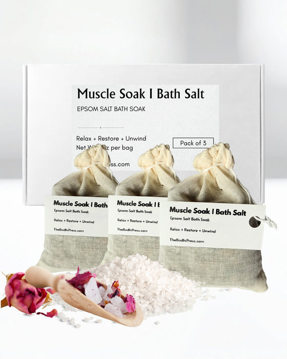 Epsom Salt Bath Soak with Rose Petals | Relaxing Muscle Soak | Sandalwood, Bergamot, Eucalyptus & Artemisia