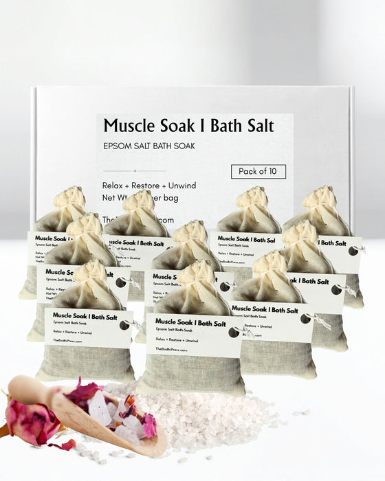 Epsom Salt Bath Soak with Rose Petals | Relaxing Muscle Soak | Sandalwood, Bergamot, Eucalyptus & Artemisia