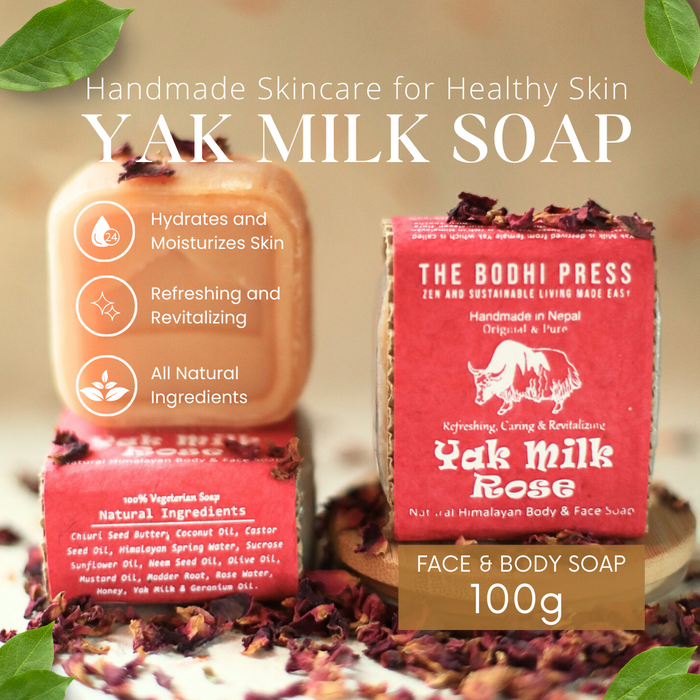 Yak Milk Soap I Variety Pack of 4  I All Natural &  Handmade Himalayan Yak Milk Soap I Sandalwood / Rose / Himalayan Fruity / Gentle and Mild