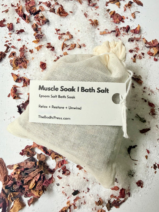 Epsom Salt Bath Soak with Rose Petals | Relaxing Muscle Soak | Sandalwood, Bergamot, Eucalyptus & Artemisia