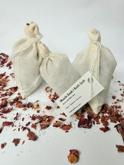 Epsom Salt Bath Soak with Rose Petals | Relaxing Muscle Soak | Sandalwood, Bergamot, Eucalyptus & Artemisia