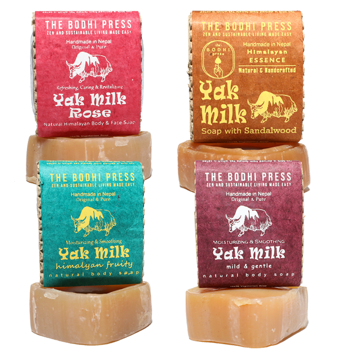 Yak Milk Soap I Variety Pack of 4  I All Natural &  Handmade Himalayan Yak Milk Soap I Sandalwood / Rose / Himalayan Fruity / Gentle and Mild