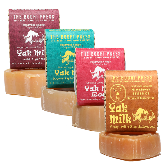 Yak Milk Soap I Variety Pack of 4  I All Natural &  Handmade Himalayan Yak Milk Soap I Sandalwood / Rose / Himalayan Fruity / Gentle and Mild