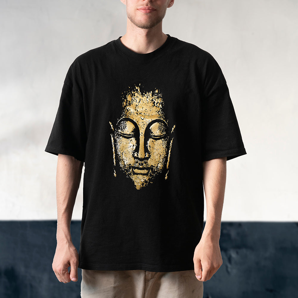 100% Cotton T-shirt : Harmonic Face & Pattern Design Graphic T